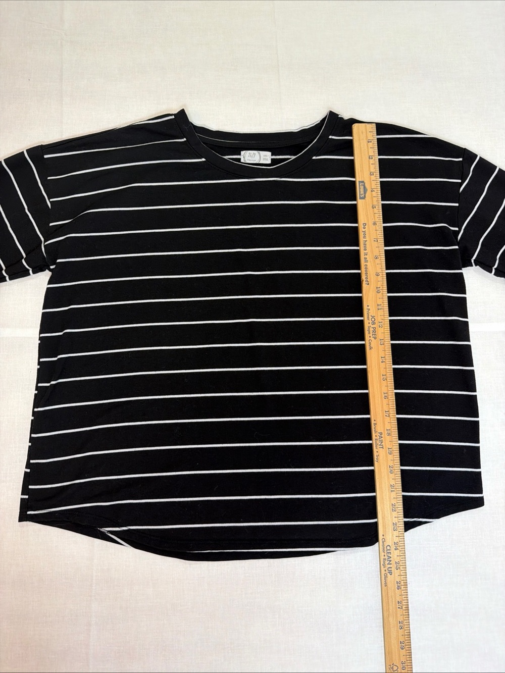 24/7 Maurices Black/White Striped 3/4 Sleeve Top Stretch Women's XXL Preppy - Picture 7 of 11